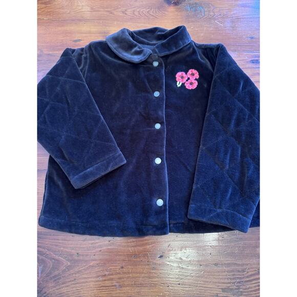Vintage 90's Gymboree Black Velvet Girls Collates Jacket Size 4-5 - Picture 1 of 7